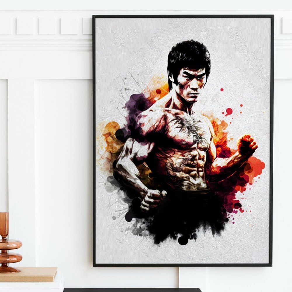 16x20 Bruce Lee Wall Art‎ Martial Arts Watercolor Oil Painting Poster